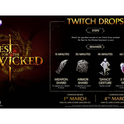 No Rest for the Wicked en accès anticipé le 18 avril sur Steam