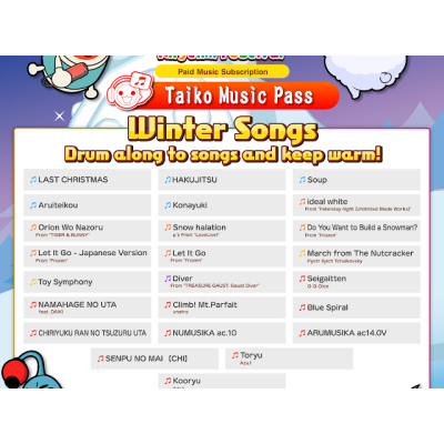 Nouvelles chansons pour Taiko no Tatsujin: Rhythm Festival le 11 janvier