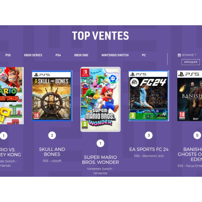 Top des ventes de jeux vidéo en France - Semaine 7 de 2024