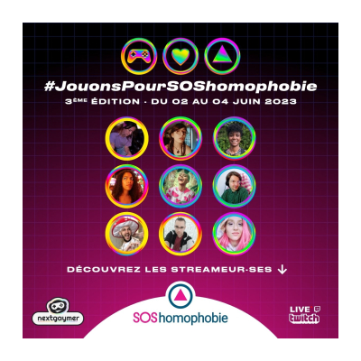 3ème édition de #JouonsPourSOShomophobie, un marathon gaming LGBTQIA+