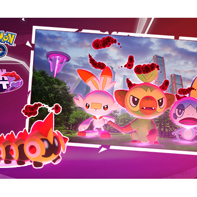 Débuts de Ouistempo, Flambino, Larméléon et Hexadron en Dynamax sur Pokémon GO