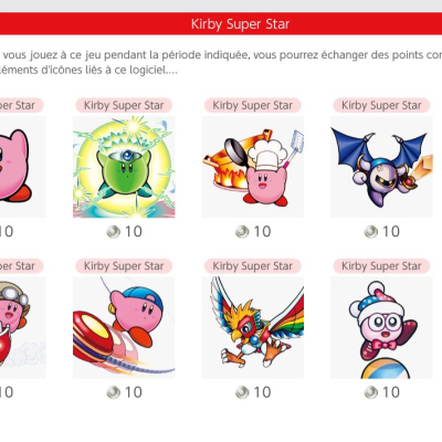 Obtenez des icônes Kirby Super Star sur Nintendo Switch Online